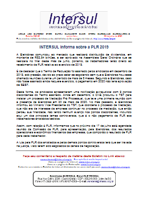 Boletim Intersul – 020/2020