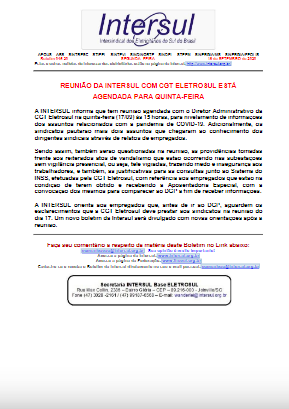 Boletim Intersul – 046/2020