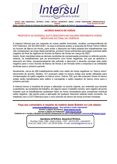 Boletim Intersul – 06/21