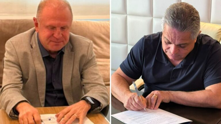 Gelson Merísio e João Rodrigues assinam carta-compromisso com a Celesc Pública